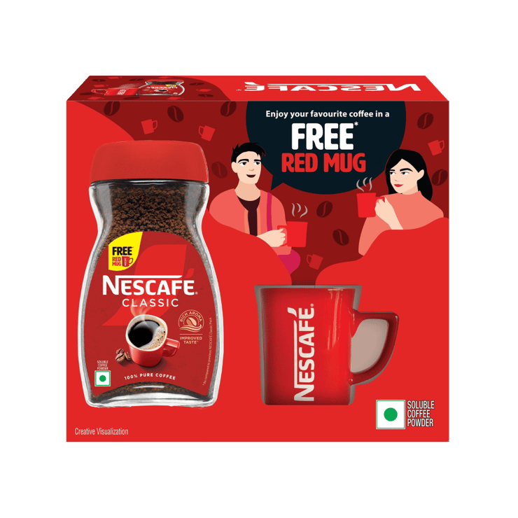 Nescafe Classic Instant Coffee Powder - Free Red Mug - 180 g