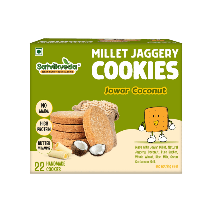 Satvikveda Jowar Coconut Cookies Millet Biscuit