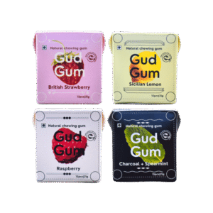 Gud Gum Natural Sugar Free Chewing Gum - 84 g (4 x 21 g)