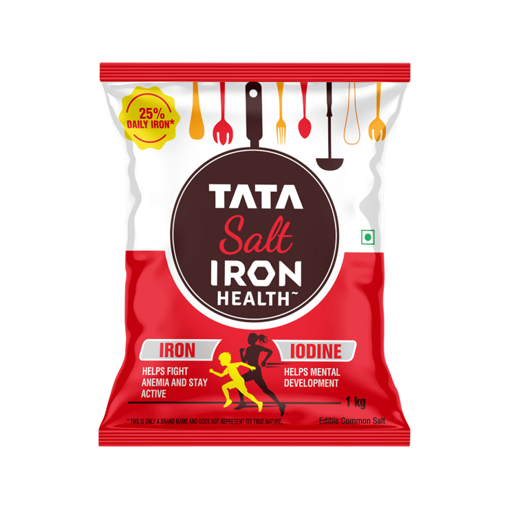 Tata Plus Iron Health, Double Fortified Salt - 1 kg