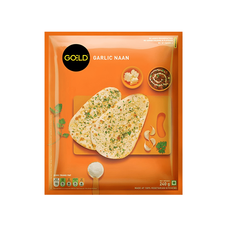 Goeld Garlic Naan (Frozen) - 240 g