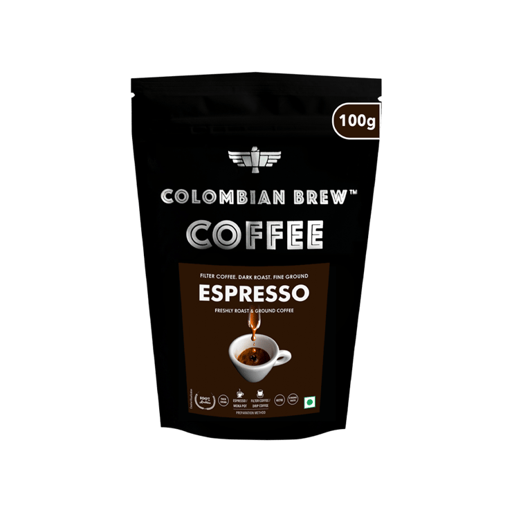 Colombian Brew Coffee Espresso Filter Roasted Ground Coffee - 100 g