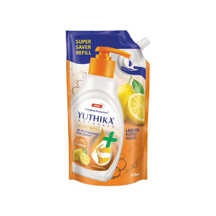 Yuthika Naturals Liquid Hand Wash - Lemon - 675 ml