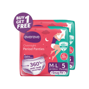 Evereve Overnight Disposable Period Panty - Buy 1 Get 1 Free - 2 x 1 pack (5 pieces)