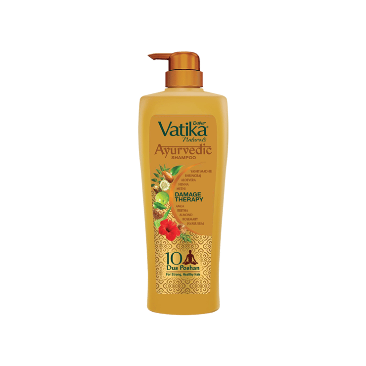 Dabur Vatika Ayurvedic Shampoo with 2x Damage Protection - 340 ml
