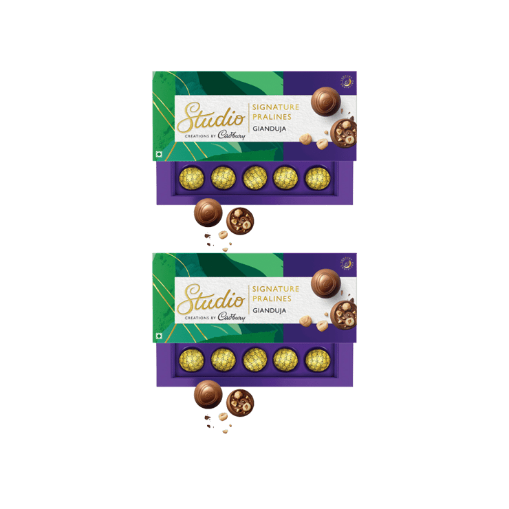 Cadbury Studio Gianduja Hazlenut Signature Pralines Chocolate Gift Pack - Pack of 2 - 2 x 10 x 13 g