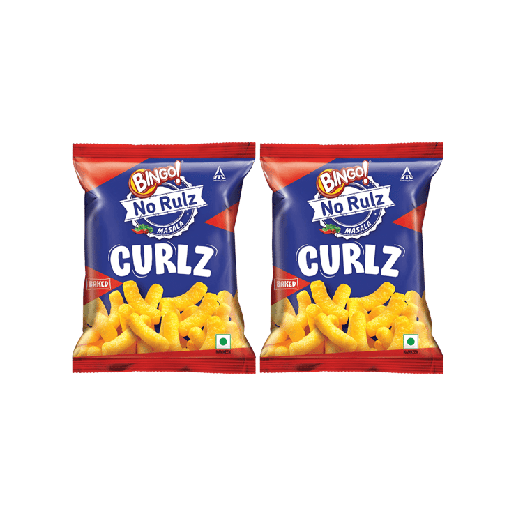 Bingo Baked No Rulz Masala Curlz Puffs - Pack of 2 - 2 x 80 g