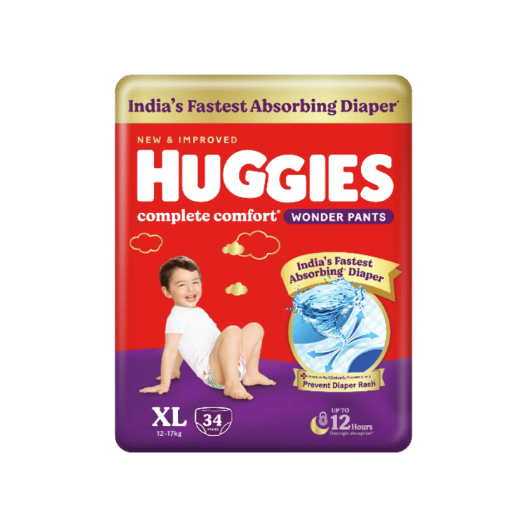 Huggies Complete Comfort Wonder Absorbing Baby Diaper (Pants, XL, 12-17 kg)