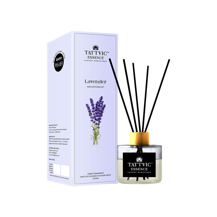 TATTVIC Essence Oil Reed Diffuser Set (Lavender) - 1 set