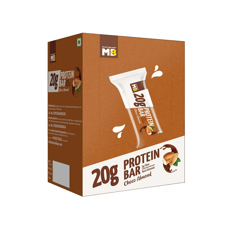 MuscleBlaze 20 g Protein Bar (Choco Almond) - 6 x 75 g