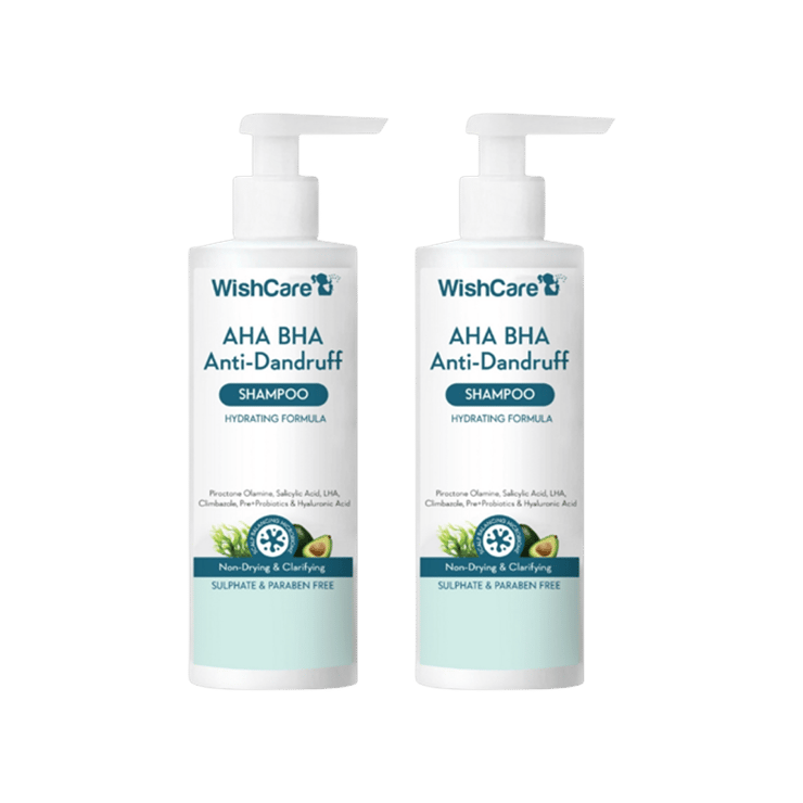 WishCare AHA BHA Anti Dandruff Shampoo - Pack of 2 - 2 x 250 ml
