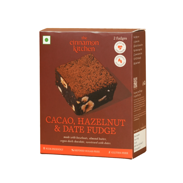 The Cinnamon Kitchen Cacao, Hazelnut & Date Fudge Brownie - 60 g (2 pieces)