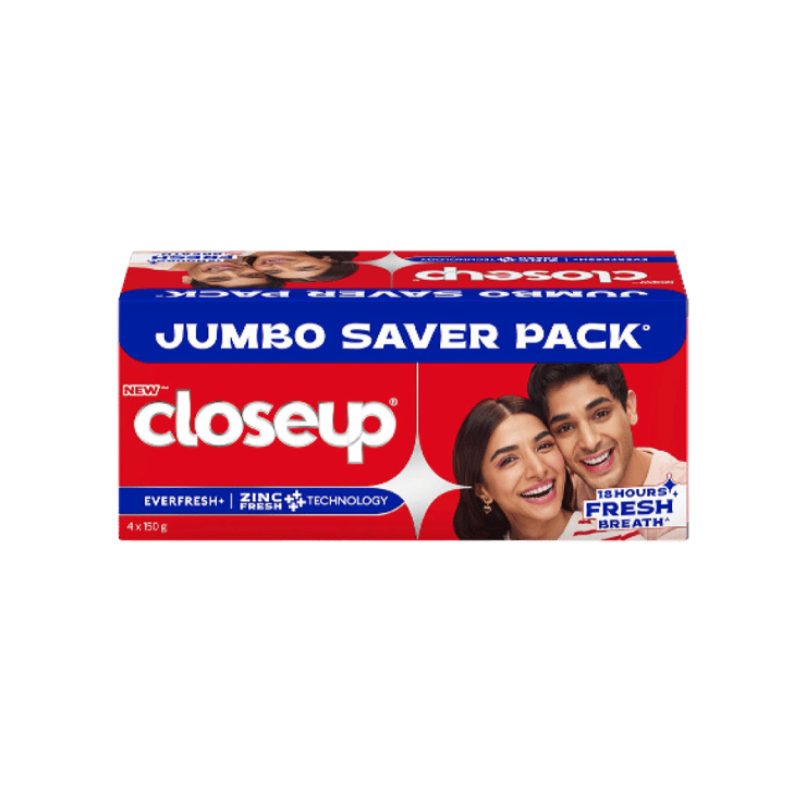 Closeup Gel Toothpaste For Fresh Breath & White Teeth - 4 x 150 g