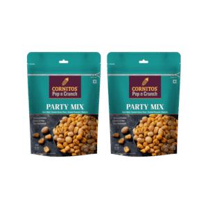 Cornitos Pop n Crunch Party Nut Mix - Salted Peanuts, Corn Nut & Coated Green Peas - Pack of 2 - 2 x 180 g