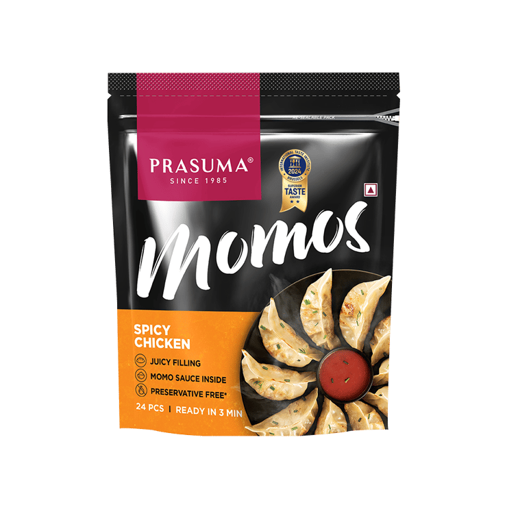 Prasuma Spicy Chicken Momos - 24 pieces