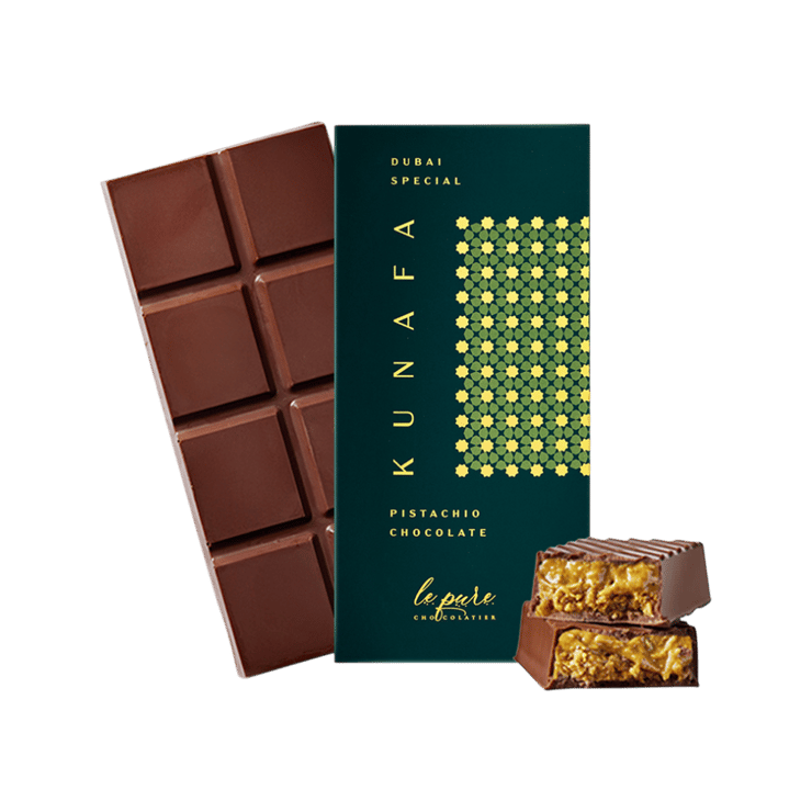 Le Pure Dubai Pistachio Kunafa Chocolate Bar - 96 g