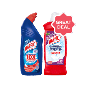 Harpic Disinfectant Original Liquid Toilet Cleaner + Harpic Disinfectant Liquid Bathroom Cleaner, Floral Bloom - 1 l Combo - 1 ltr + 1 ltr