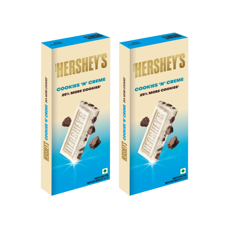 Hershey's Cookies n Creme White Chocolate Bar 100 g - Pack of 2 - 2 x 90 g