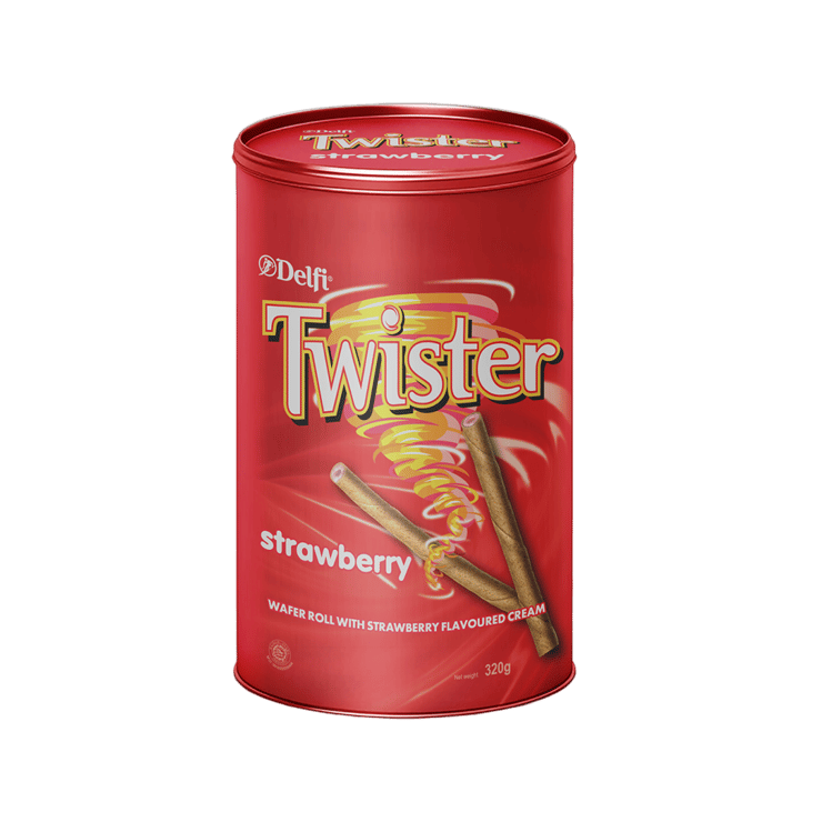 Delfi Twister Strawberry Wafer Roll - 320 g