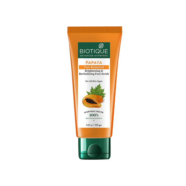 Biotique Papaya Tan Removal Brightening & Revitalizing Face Scrub - 100 g - 100 g