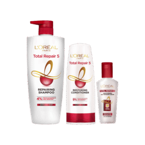 L'Oreal Paris Total Repair 5 Serum, Shampoo & Conditioner 650 ml + 180 ml + 40 ml - 650 ml + 180 ml + 40 ml