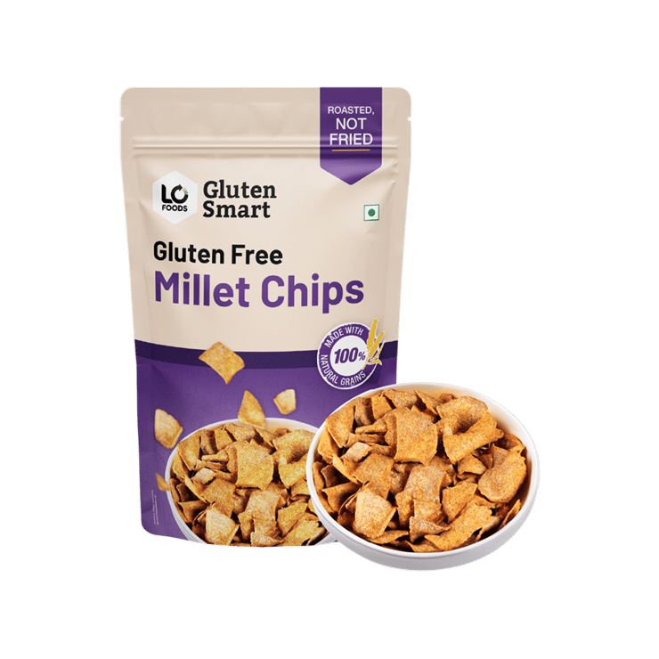 Lo! Foods Gluten Free Ragi Chips Roasted Healthy Snacks - 75 g