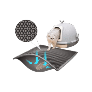 Petcrux Double Layer Cat Litter Mat (Grey, Black) - 1 unit