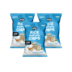 BRB Classic Salted Rice Popped Chips - Pack of 3 - 3 x 48 g
