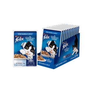 Felix Sardine with Jelly Adult Wet Cat Food (Pack of 12) - 12 x 85 g
