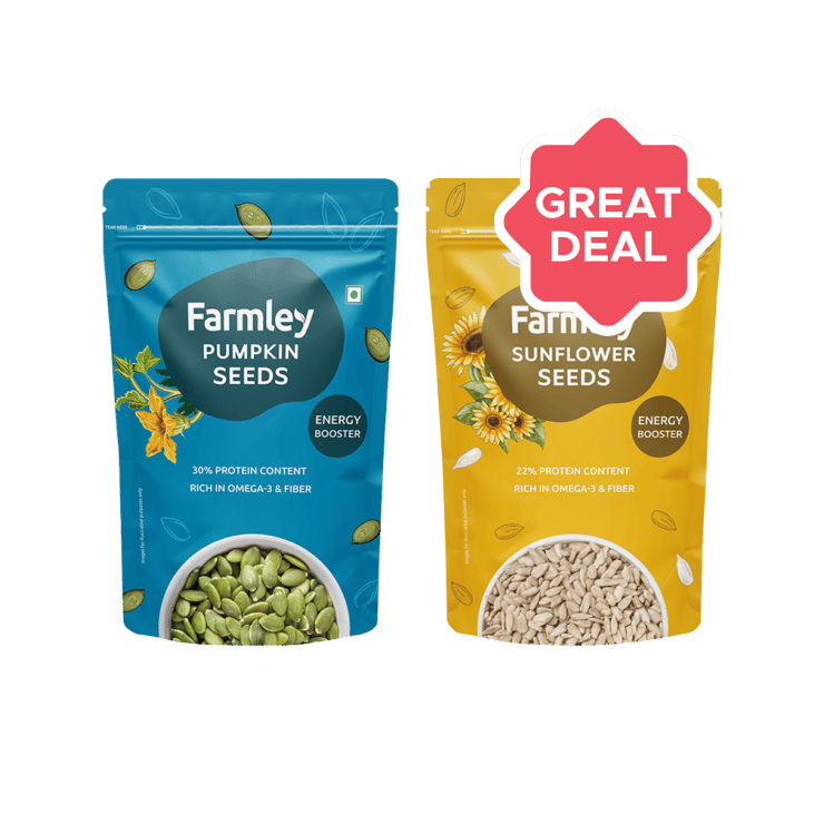 Farmley Premium Sunflower Seeds +  Premium Pumpkin Seeds Combo - 200 g + 200 g