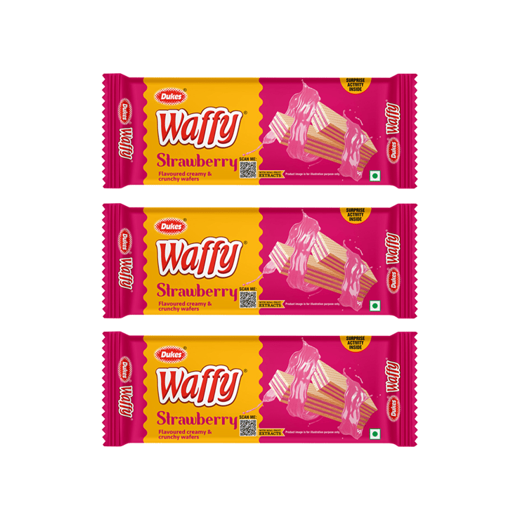 Dukes Waffy Strawberry Wafers - Pack of 3