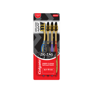 Colgate Zig Zag Charcoal Toothbrush (Medium) - 1 pack (4 pieces)