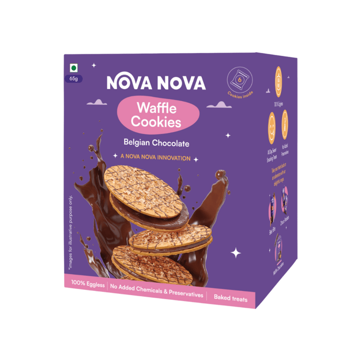 Nova Nova Belgian Chocolate Waffle Cookies - 65 g (6 pieces)