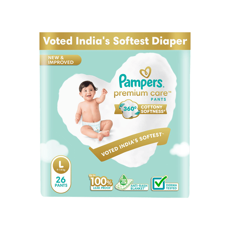 Pampers Premium Care Baby Diaper (Pants, L, 9-14 kg)