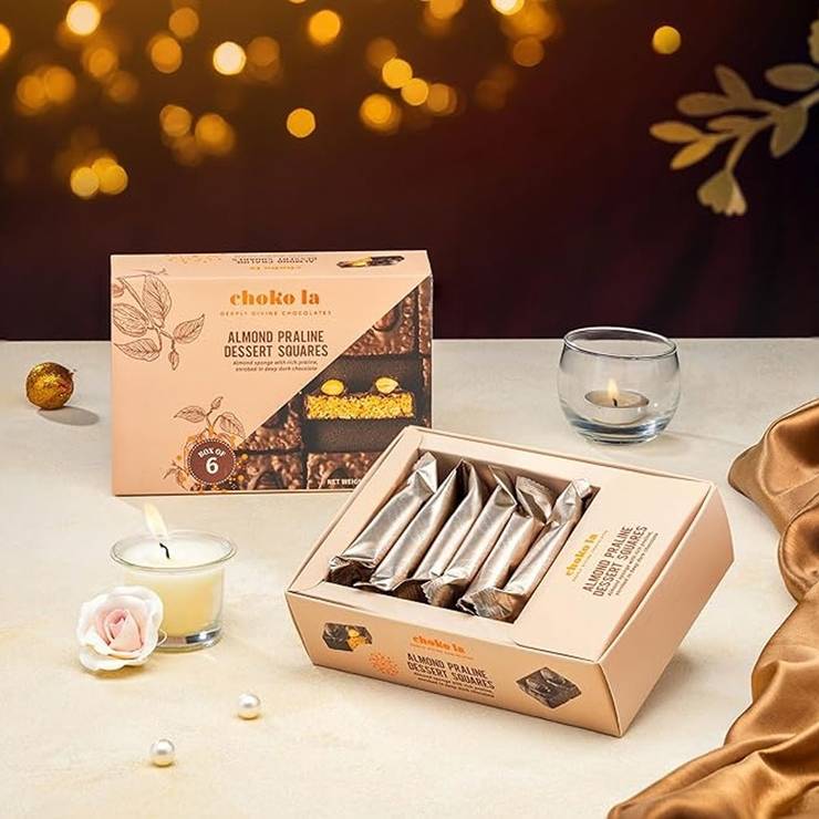 Choko La Almond Praline Dessert Squares Chocolate Box - 6 x 15 g