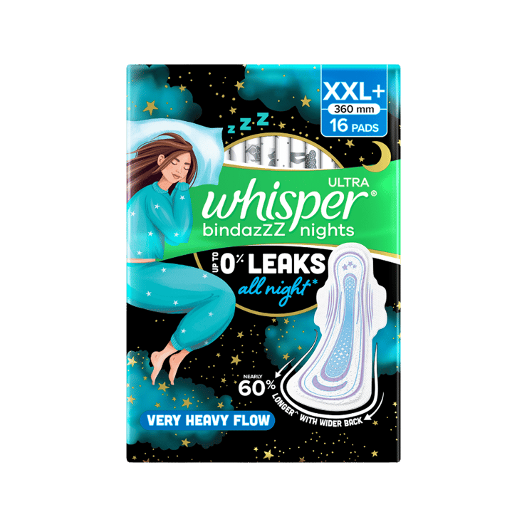 Whisper Ultra Nights Sanitary Pads - 16 pieces