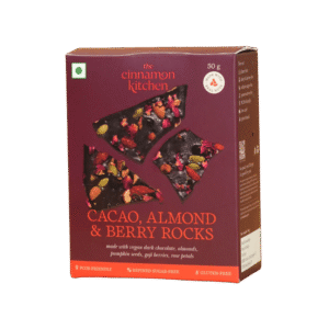 The Cinnamon Kitchen Cacao, Almond & Berry Rocks Dark Chocolate - 50 g