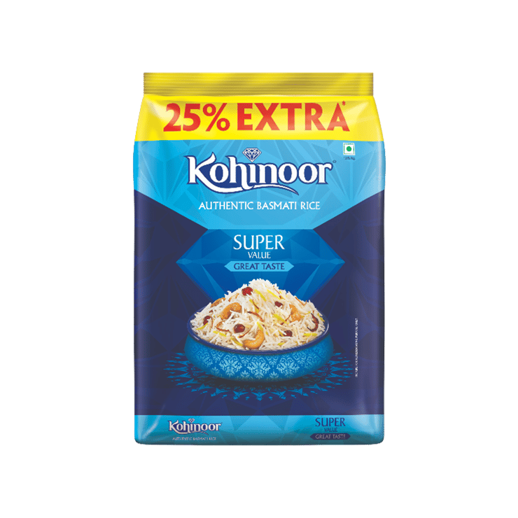 Kohinoor Super Value Basmati Rice (Extra Long Grain) - 1.25 kg