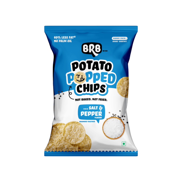 BRB Potato Popped Chips (Salt & Pepper Flavour) - 48 g