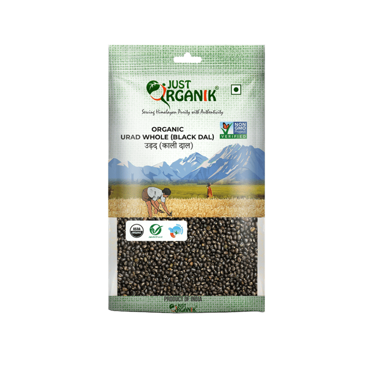 Just Organik Black Organic Urad (Sabut) - 1 kg