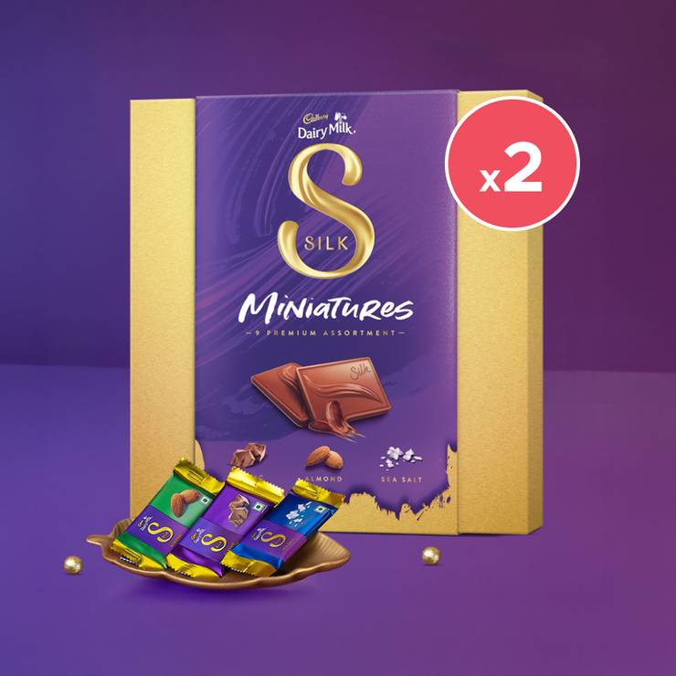 Cadbury Dairy Milk Silk Miniatures Premium Assorted Chocolate Gift Pack - Pack of 2 - 2 x 90 g