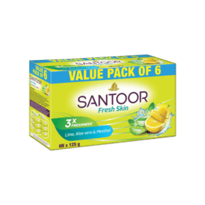 Santoor Fresh Skin Aloe Vera & Lime Soap - Pack of 6 - 6 x 125 g