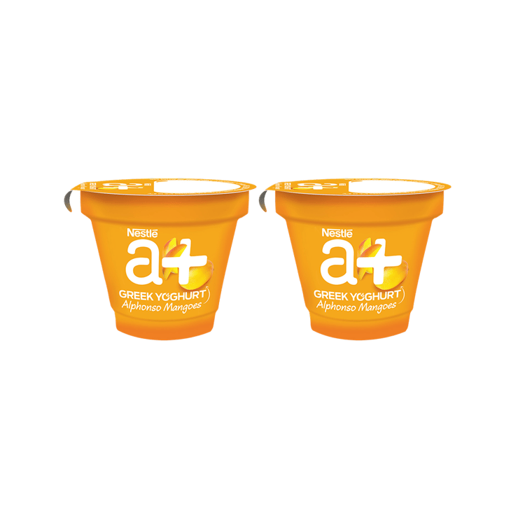 Nestle a+ Greek Alphonso Mango Yogurt - Pack of 2 - 2 x 90 g