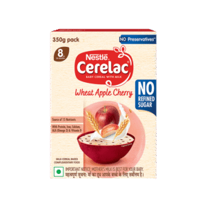 Nestle Cerelac Wheat Apple Cherry Baby Cereal (8 to 24 Months, No Refined Sugar)