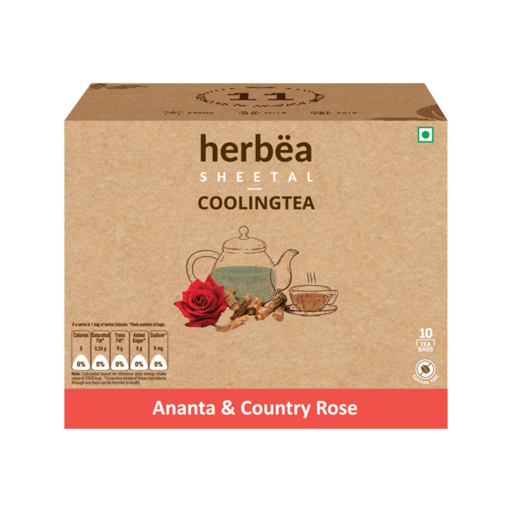 HERBEA Cooling Herbal Tea (Ananta & Country Rose) - 10 x 1.5 g