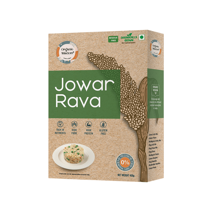 Organic Wisdom Jowar Rava/Millet Sooji In Protein & Fiber - 400 g