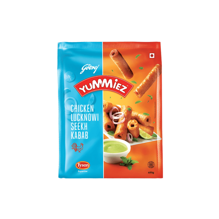 Godrej Yummiez Lucknowi Chicken Seekh Kebab (Frozen) - 400 g