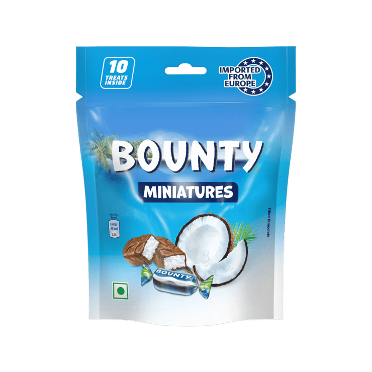 Bounty Miniatures Coconut Filled Bar Chocolate Pack - 100 g
