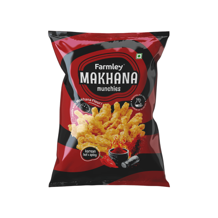 Farmley Hot & Spicy Makhana Munchies Crisps- Korean Hot & Spicy - 33 g