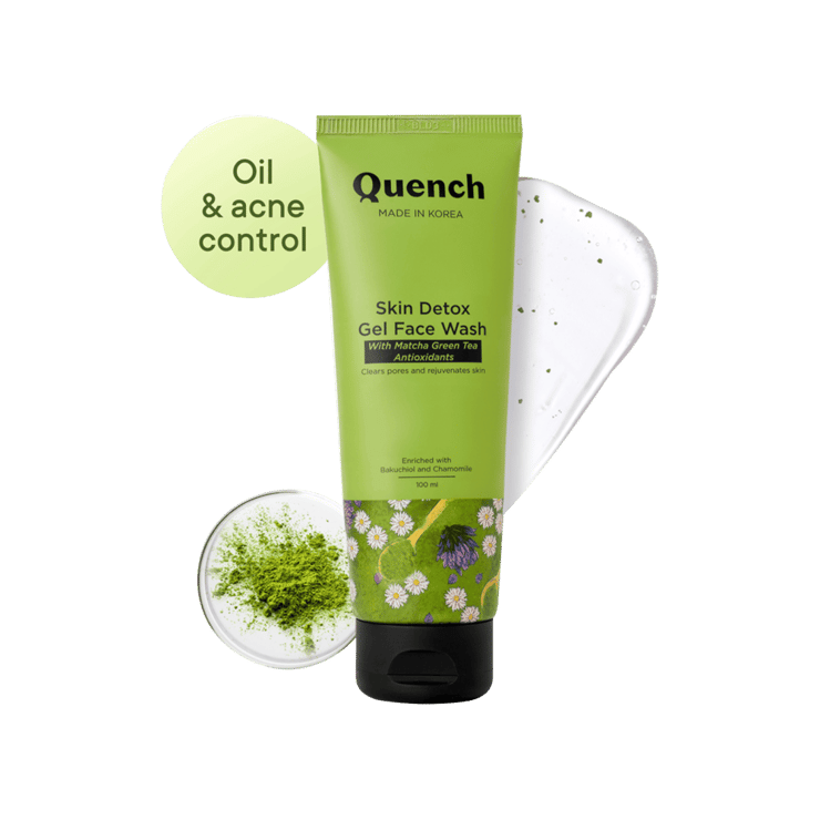 Quench Skin Detox Matcha Green Tea Gel Face Wash - 100 ml